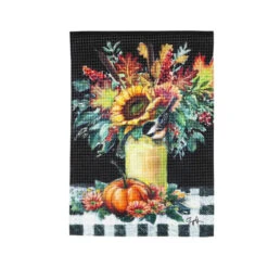 Mason Jar With Flowers Waffle Flag