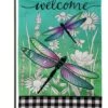 Dragonflies And Wildflowers Linen Flag Collection