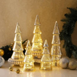 Battery Operated Christmas Tree, Set Of 5