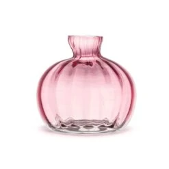 Pink Glass Bud Vase - 4x3.5in