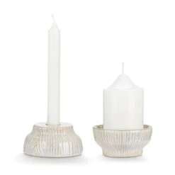 Woodland Ceramic Taper Candle Holder - 4in