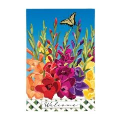 Gladiolus Garden Burlap Flag Collection