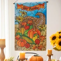 Stained Glass Cornucopia Lustre Garden Collection