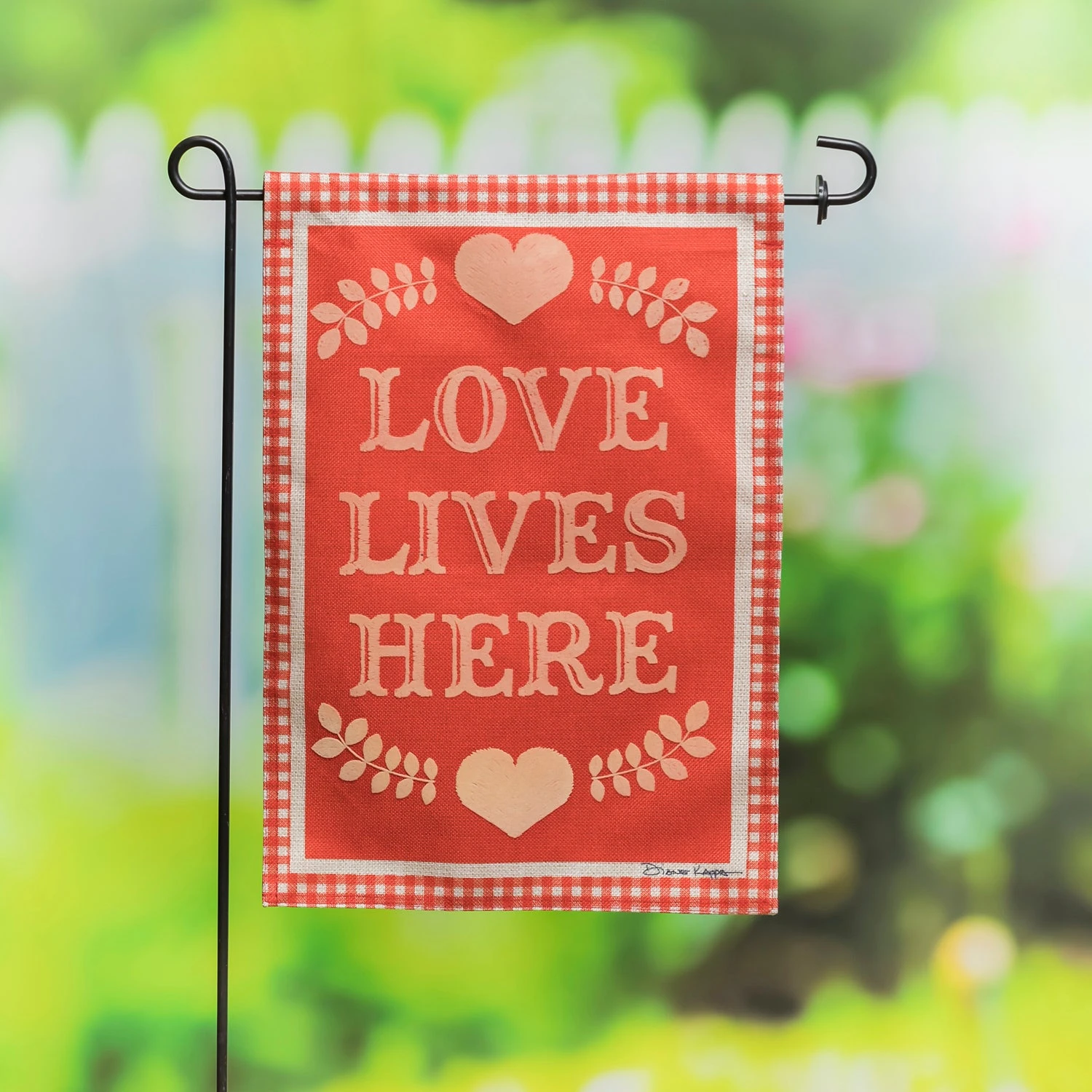 Love Lives Here Gingham Burlap Garden Collection 4 Love Lives Here Gingham Burlap Garden Collection - Image 2