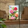 Beautiful Florals Burlap Garden Flag