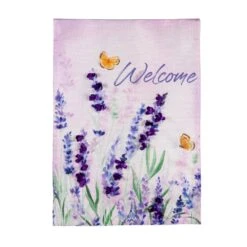 Hello Spring Lavender Burlap Flag Collection