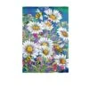 Watercolor Daisies Garden Textured Suede Flag