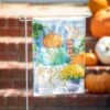 Happy Fall Stacked Pumpkins Linen Garden Flag -Simply Devine Gifts And Decor Shop 14l11137 2