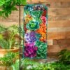 Summer Succulents Burlap Flag Collection