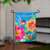 Colorful Hummingbird And Flowers Suede Flag Collection