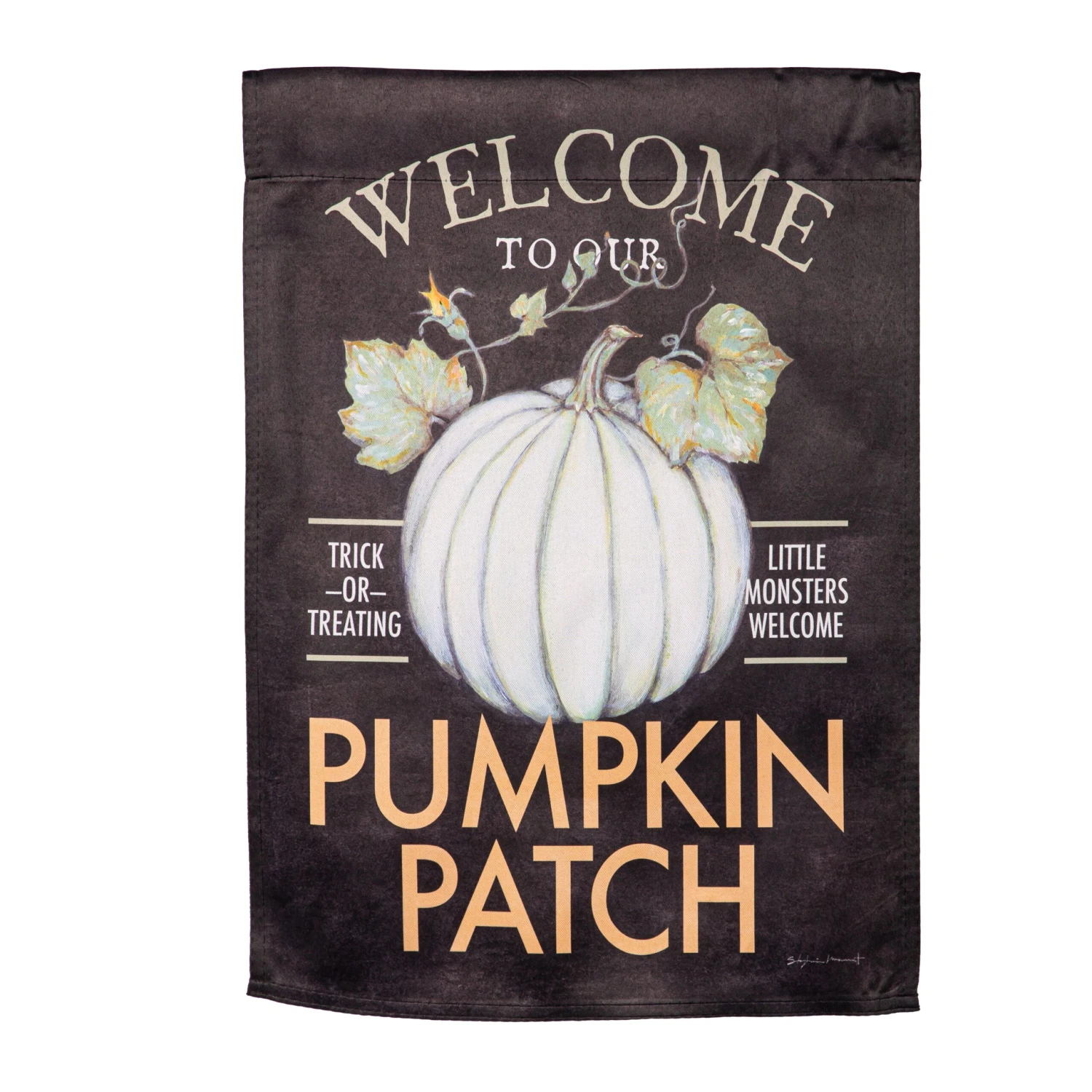 Welcome To Our Pumpkin Patch Suede Garden Flag 3 Welcome To Our Pumpkin Patch Suede Garden Flag