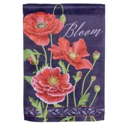 Red Poppies Bloom Suede Flag Collection