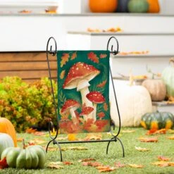 Fungi For Fall Suede Flag -Simply Devine Gifts And Decor Shop 14s14427