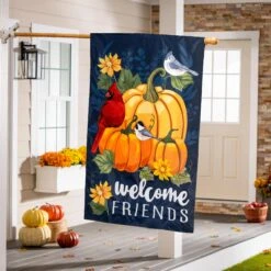 Welcome Friends Of Fall Applique Flag -Simply Devine Gifts And Decor Shop 1510136
