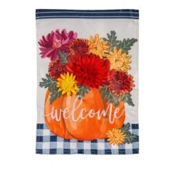 Mums And Pumpkin Applique Flags Collection
