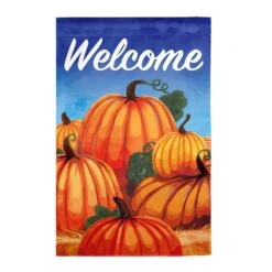 Welcome Pumpkin Patch Applique Garden Flag