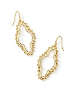 ABBIE BEADED OPEN FRAME EARRINGS