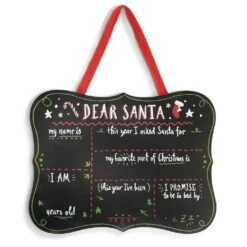Dear Santa Chalkboard - 16x12.5in