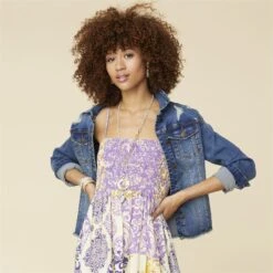 SHERRI SMOCKED TIERED MAXI DRESS CREAM/PURPLE -Simply Devine Gifts And Decor Shop 2319018a 9