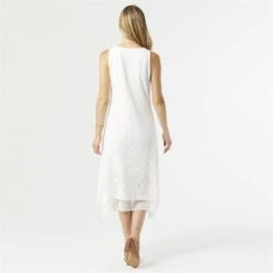 ADAIR LASER CUT TANK DRESS WHITE -Simply Devine Gifts And Decor Shop 2329003d 4