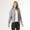 KALI ZIP UP SWEATER WITH COLLAR GREY