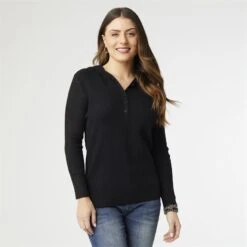 BRINLEY HOODED RIBBED SWEATER BLACK