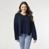 EMERY V-NECK SWEATER WITH LUREX PEACOCK -Simply Devine Gifts And Decor Shop 2349007e