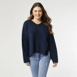 EMERY V-NECK SWEATER WITH LUREX PEACOCK