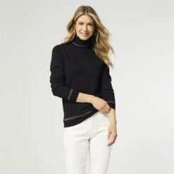 CECILY TURTLENECK SWEATER WITH LUREX TRIM