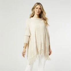 LYNX LUREX PONCHO WITH FRINGE
