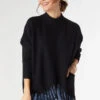 Heavenly-Luxe Flowy Mock Neck Fringe Sweater
