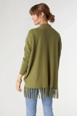 Heavenly-Luxe Flowy Mock Neck Fringe Sweater -Simply Devine Gifts And Decor Shop 2439059J 2