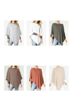 Lightweight Brushed Poncho -Simply Devine Gifts And Decor Shop 2439186X