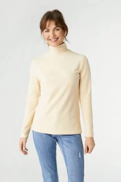 Hazel Long Sleeve Ribbed Mock Neck Top -Simply Devine Gifts And Decor Shop 2449056A
