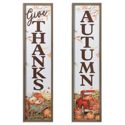 47.24"H Wood Harvest Porch Sign
