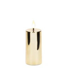 GOLD Metallic LED Pillar -Simply Devine Gifts And Decor Shop 27 MIRALITE 04 GOLD