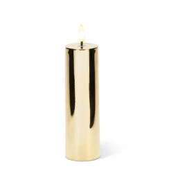 GOLD Metallic LED Pillar -Simply Devine Gifts And Decor Shop 27 MIRALITE 06 GOLD