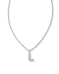 CRYSTAL LETTER SHORT PENDANT NECKLACE SILVER WHITE CZ -Simply Devine Gifts And Decor Shop 2c9f1a3718c7f2528d92004d3d5c4194