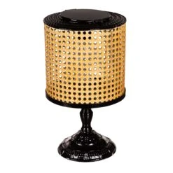 LED Table Top Lantern, Faux Cane