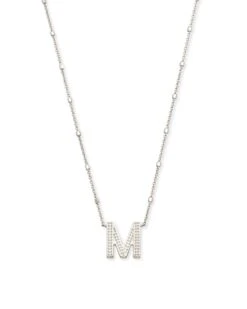 LETTER PENDANT NECKLACE RHODIUM METAL -Simply Devine Gifts And Decor Shop 3de2705658a362da652e3c5fa75f7bce