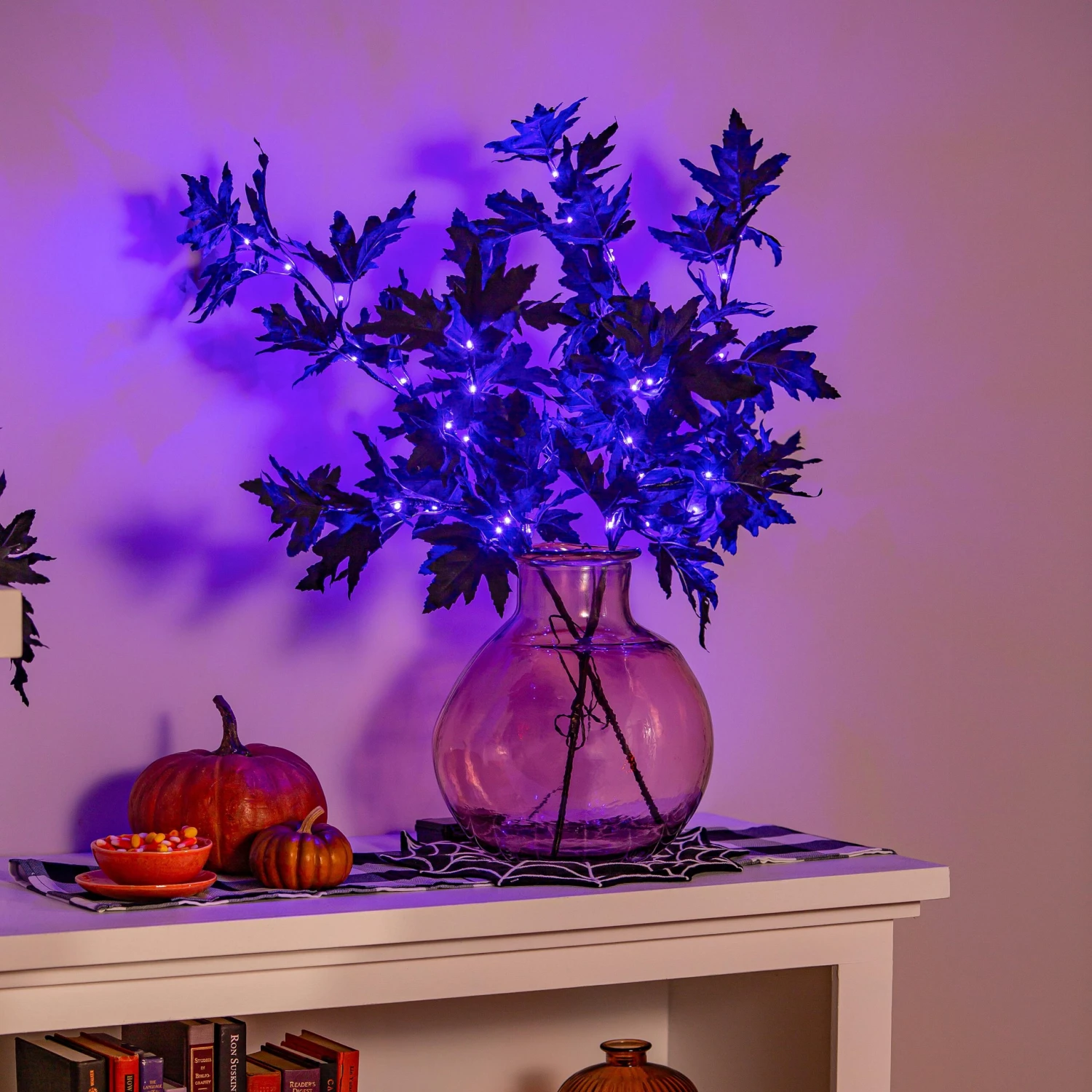 Halloween Maple Indoor/Outdoor LED Color Changing Artificial Branch, 33"H 5 Halloween Maple Indoor/Outdoor LED Color Changing Artificial Branch, 33"H - Image 3