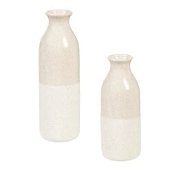 Ceramic Two-Tone Cylinder Vase, Set Of 2