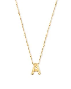 LETTER PENDANT NECKLACE GOLD METAL