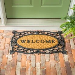 Welcome Coir And Rubber Grate Mat