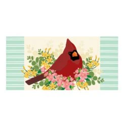 Spring Floral Cardinal Linen Flag -Simply Devine Gifts And Decor Shop 431817