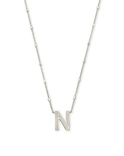 LETTER PENDANT NECKLACE RHODIUM METAL -Simply Devine Gifts And Decor Shop 4a8e05ba6f9b19b3618ff4a81a407978
