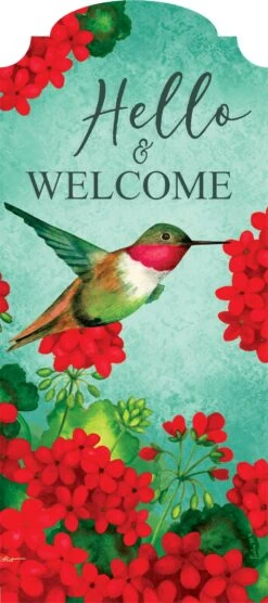 Hummingbird Geranium Flag Collection -Simply Devine Gifts And Decor Shop 5359