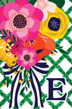 Monogram Floral Lattice Garden Flag -Simply Devine Gifts And Decor Shop 5441FM