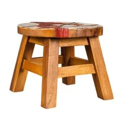 Hand-Carved Acacia Wood Cardinal Footstool -Simply Devine Gifts And Decor Shop 59c44 car 6