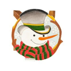 Hand-Carved Acacia Wood Snowman Footstool -Simply Devine Gifts And Decor Shop 59h39 4